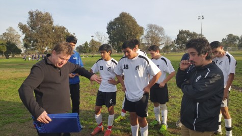 The boys managed to get a win with Coach Launius's leadership. Photo taken by Richard Estrella.