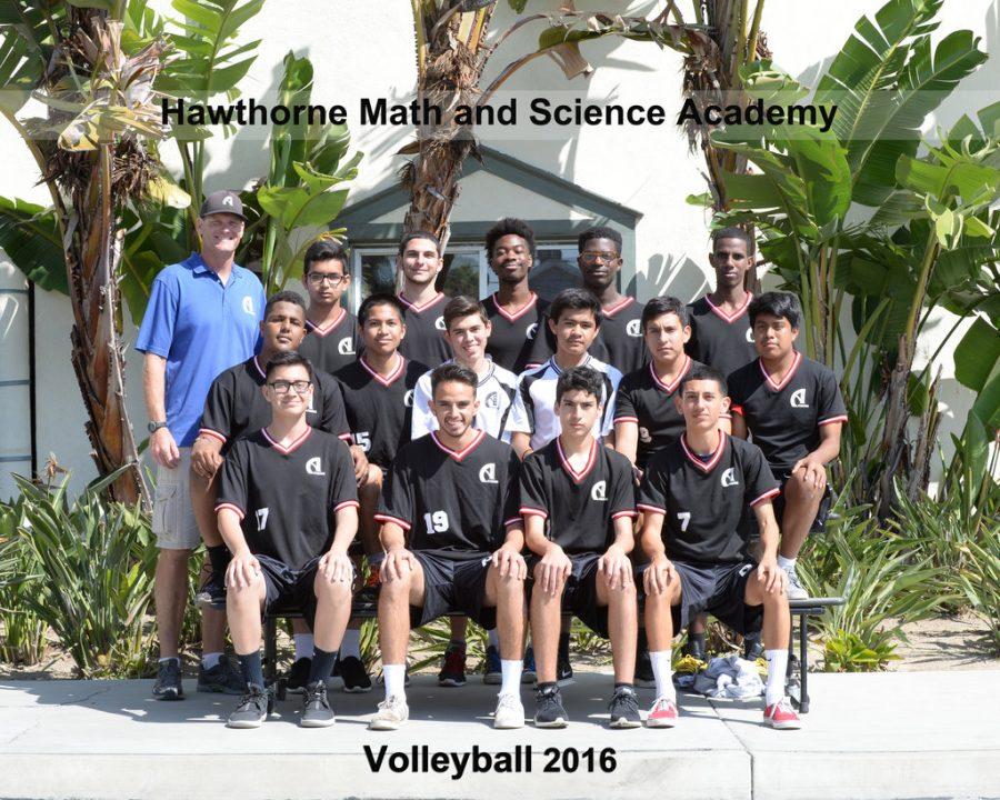 The boys’ volleyball team pose for a team photo. Photo provided by Suzanne Launius.