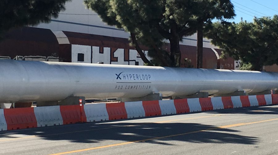 Displayed at the SpaceX event is the modeled Hyperloop Tube. (Source: Ms. Enger)