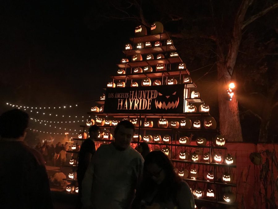 The entrance to the Haunted Hayride.