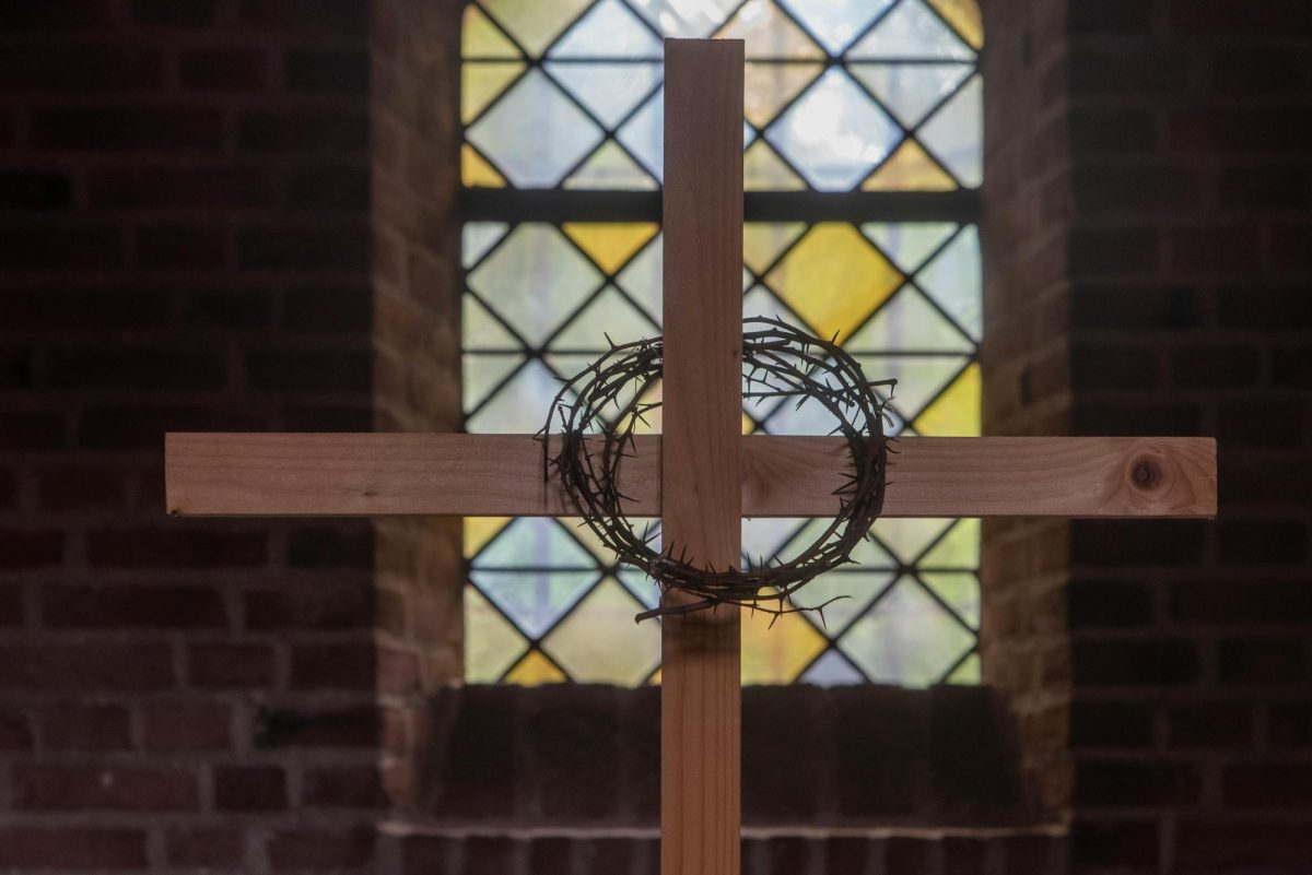Photo by Jan van der Wolf on Pexels: https://www.pexels.com/photo/wooden-cross-with-crown-of-thorns-in-church-36154808/